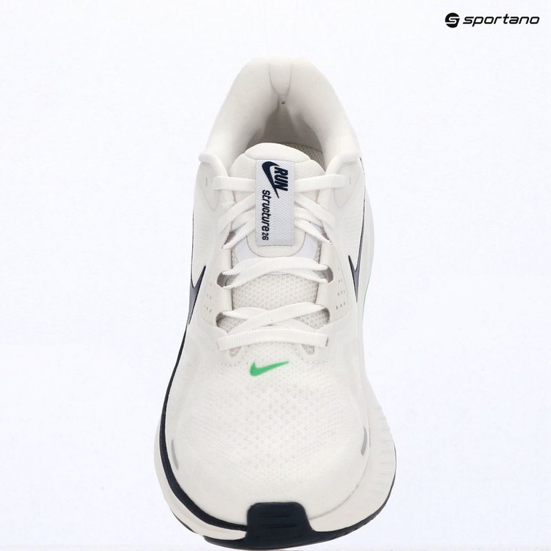 Men's running shoes Nike Structure 26 white/green spark/midnight navy 6