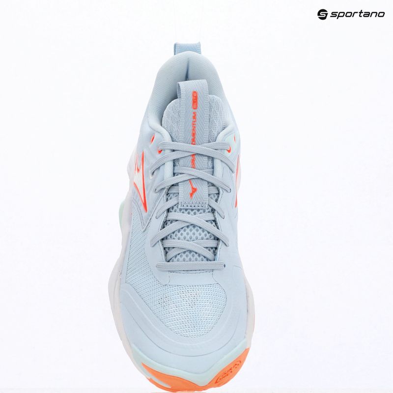 Women's volleyball shoes Mizuno Wave Momentum Elite blue finch/white/lava orange 9