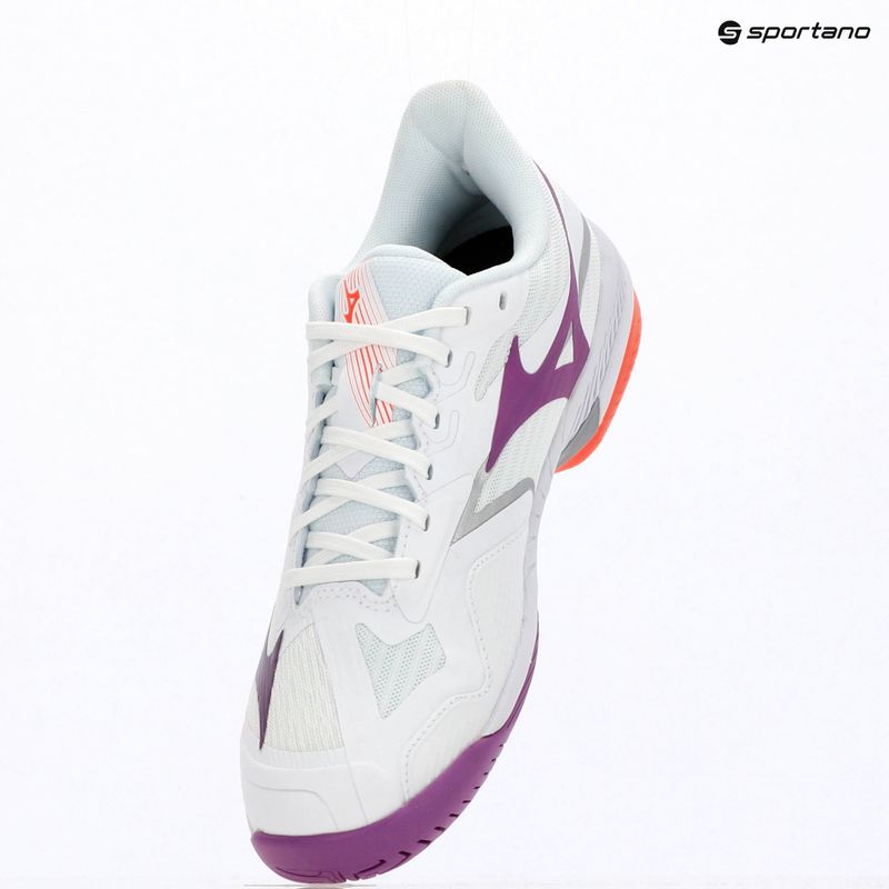 Women's tennis shoes Mizuno Wave Exceed Court AC white/dahlia/lava orange 9