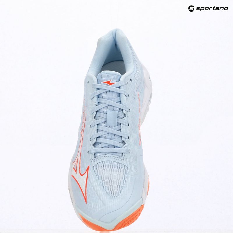 Women's volleyball shoes Mizuno Wave Lightning Elite blue finch/white/lava orange 9