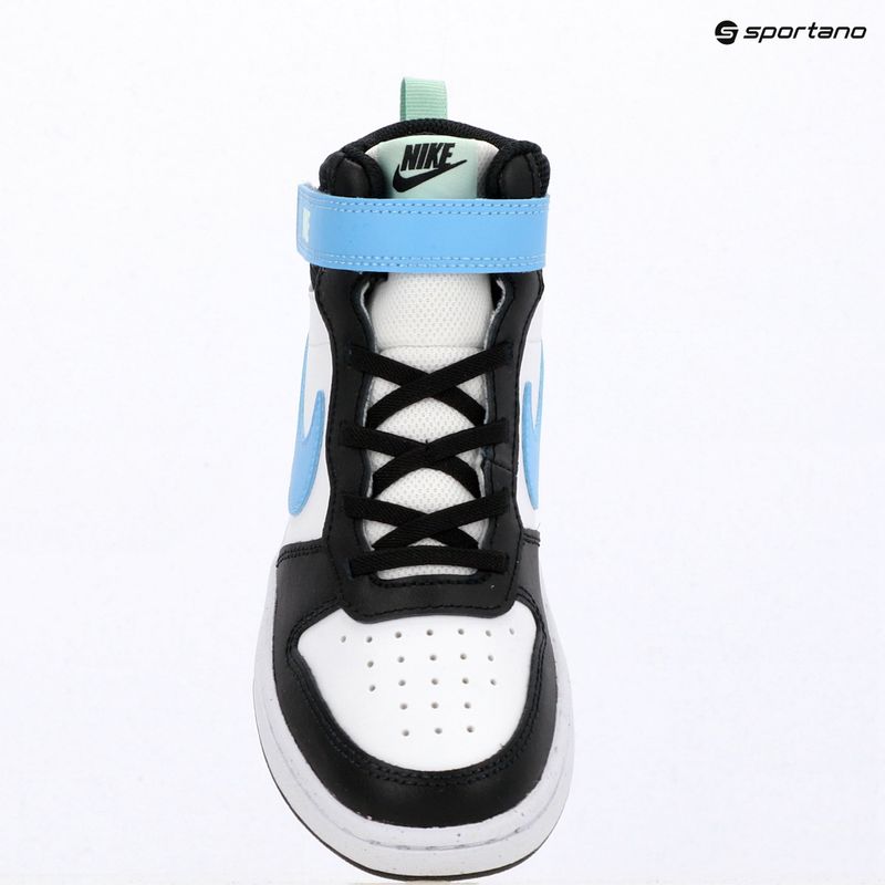 Children's shoes Nike Court Borough Mid 2 white/black/arctic green/football blue 8