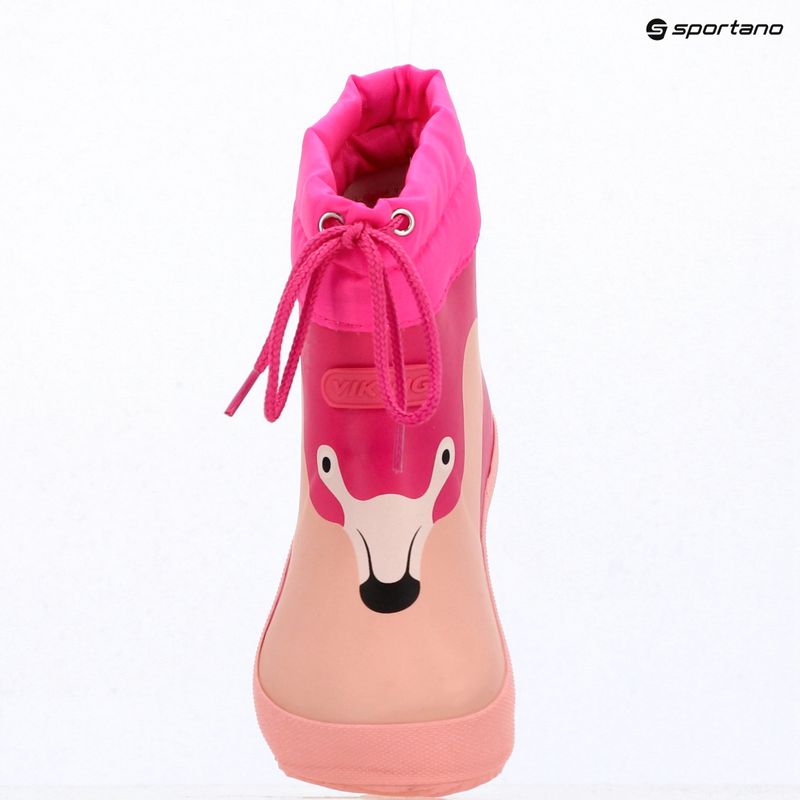 Children's Wellington Boots Viking Footwear Alv Barefoot Paw Print light pink/magenta 17