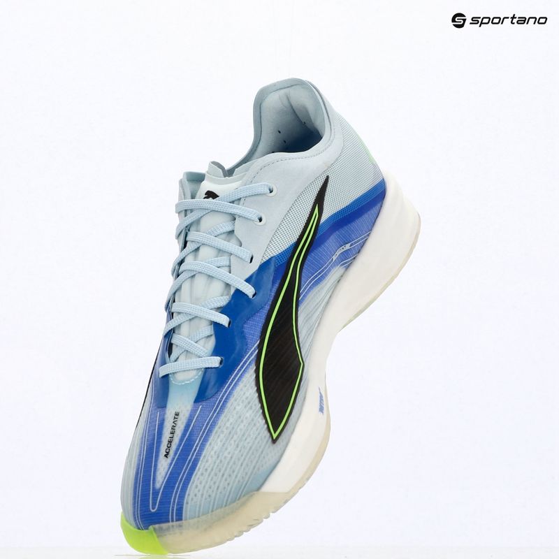 Handball shoes PUMA Accelerate Nitro SQD 5 aqua glow/puma black/green glare/royal sapphire 9