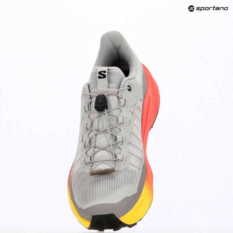 Men's running shoes Salomon Genesis 2 gray violet/safety yellow 9