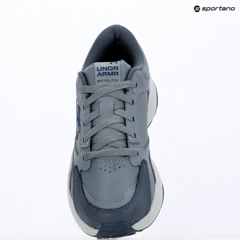 Men's training shoes Under Armour Edge Leather gravel/blue fog/blackout navy 9