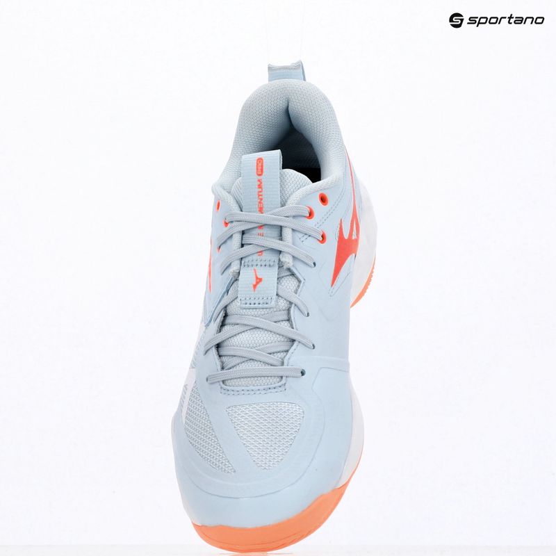 Women's volleyball shoes Mizuno Wave Momentum Pro blue finch/lava orange/flamingo coral 9