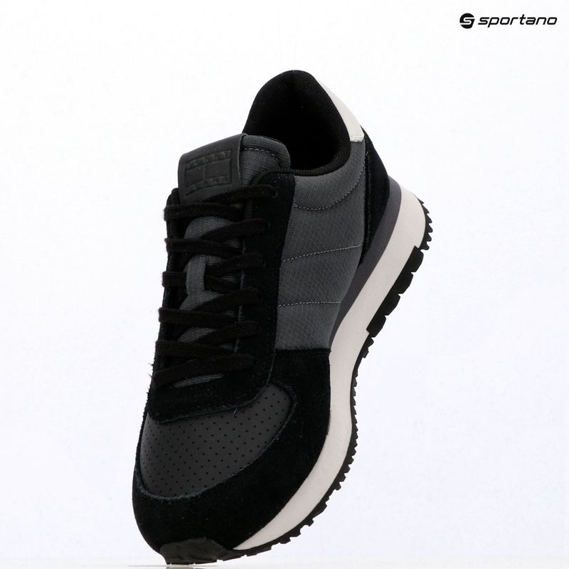 Men's shoes Tommy Jeans Runner Flag Mix washed black/stratus grey 9