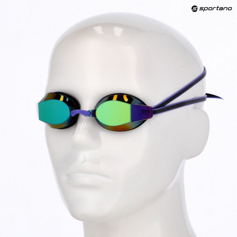 Women's swimming goggles TYR Blackops 140 Ev Racing Mirrored purple/green 6