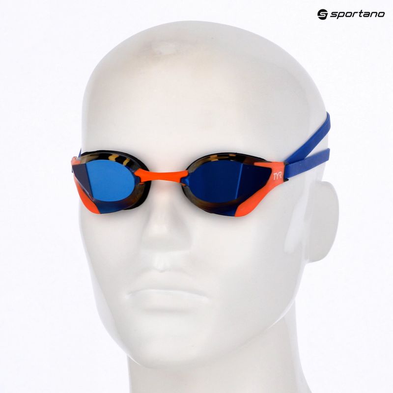 Swimming goggles TYR Tracer-X RZR Mirrored blue/orange 6