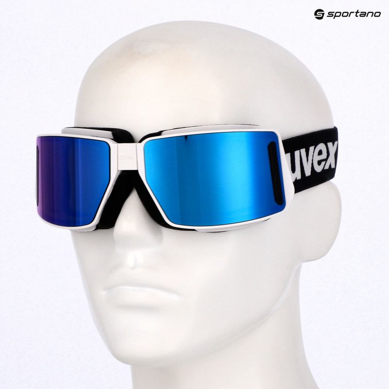UVEX Mtn Tour white matt/mirror blue ski goggles 8
