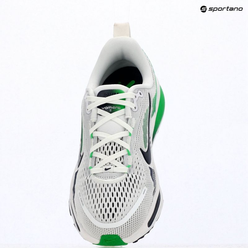 Nike Vomero 18 running shoes white/green spark/midnight navy 16