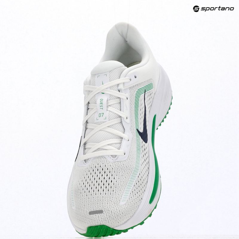 Men's running shoes Nike Quest 7 white/green spark/midnight navy 10