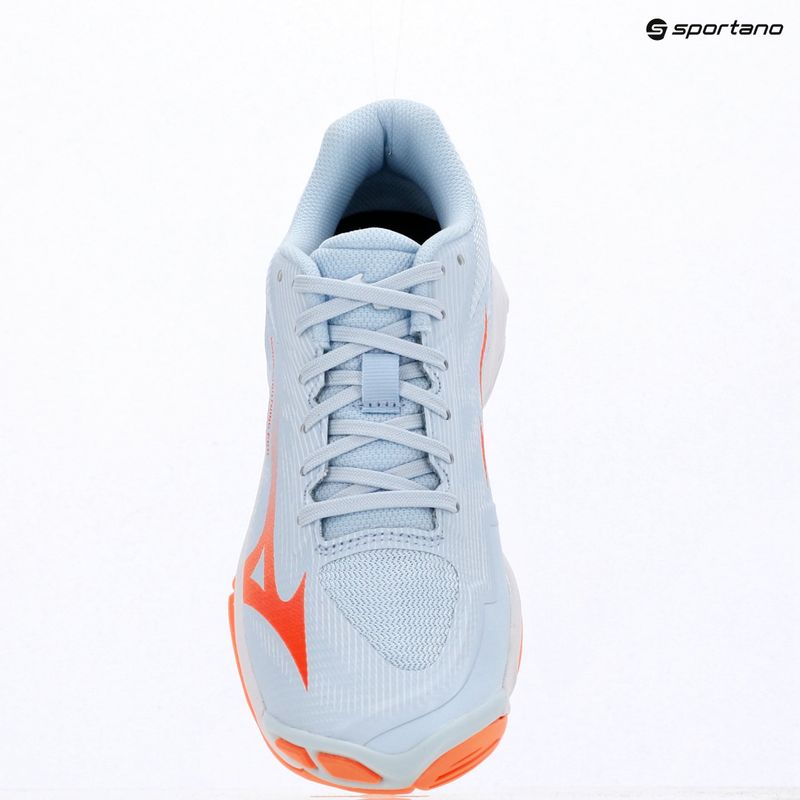 Women's volleyball shoes Mizuno Wave Lightning Pro blue finch/lava orange/flamingo coral 15