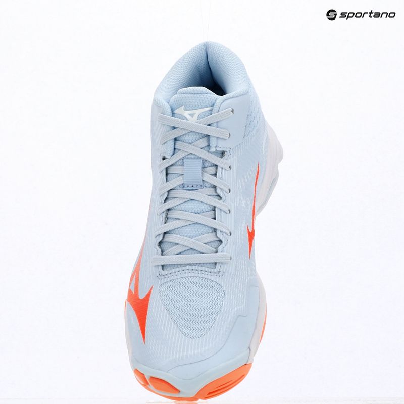 Women's volleyball shoes Mizuno Wave Lightning Pro Mid blue finch/lava orange/flamingo coral 15