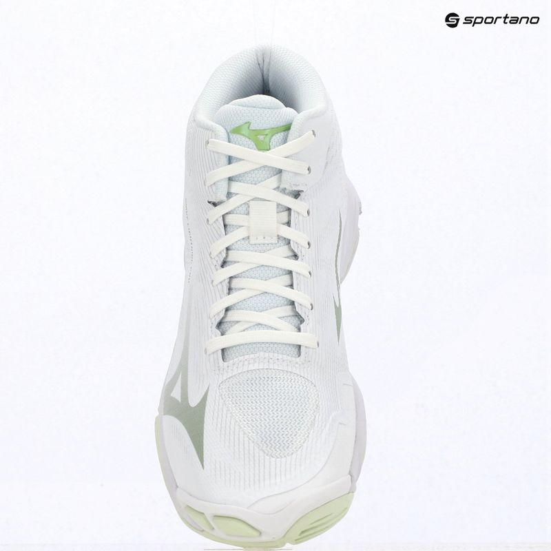 Women's volleyball shoes Mizuno Wave Lightning Pro Mid white/aqua gray/ambrosia 15