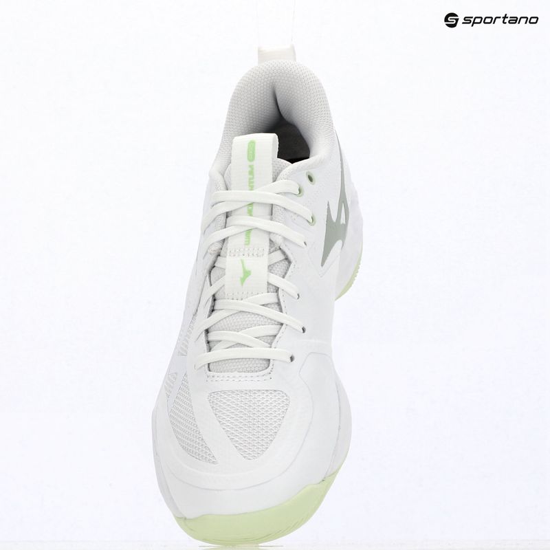 Women's volleyball shoes Mizuno Wave Momentum Pro white/aqua gray/ambrosia 15