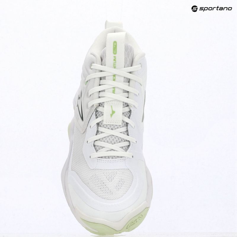 Women's volleyball shoes Mizuno Wave Momentum Elite Mid white/balsam green/ambrosia 15
