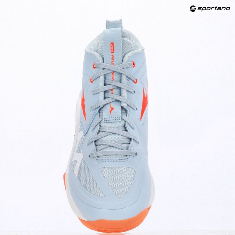 Women's volleyball shoes Mizuno Wave Momentum Pro Mid blue finch/lava orange/flamingo coral 15