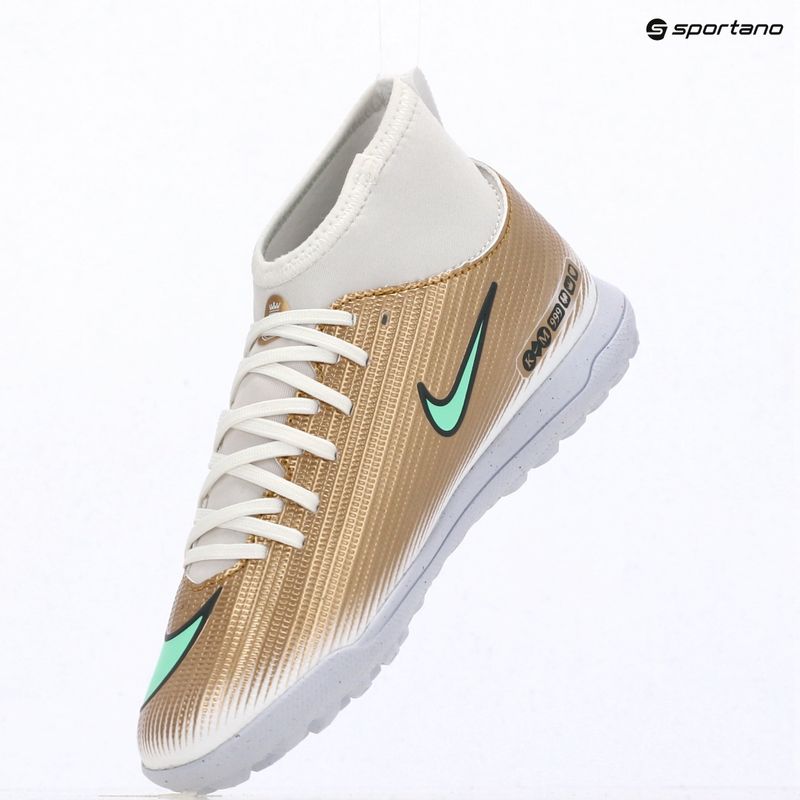 Children's football boots Nike Jr. Mercurial Superfly 11 Club "Kylian Mbappé" metallic gold/green glow 15