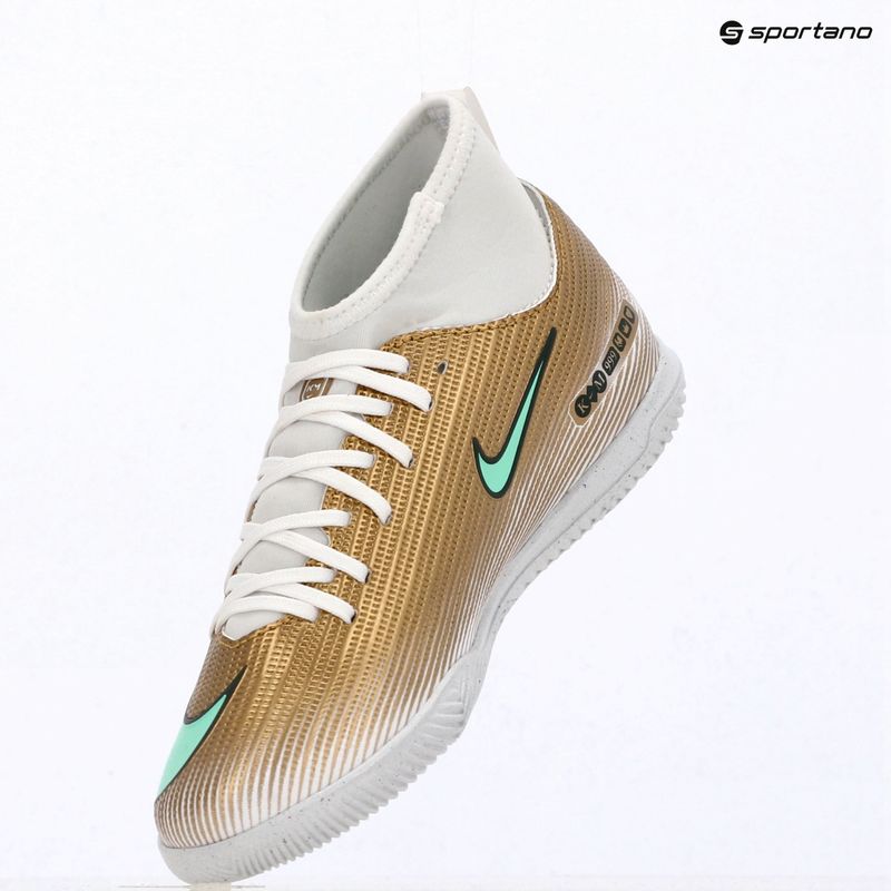 Children's football boots Nike Jr. Mercurial Superfly 11 Club "Kylian Mbappé" metallic gold/green glow 15