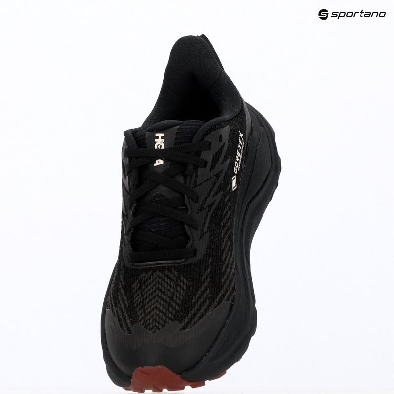 Women's running shoes HOKA Challenger 8 GTX black/varsity burgundy 10
