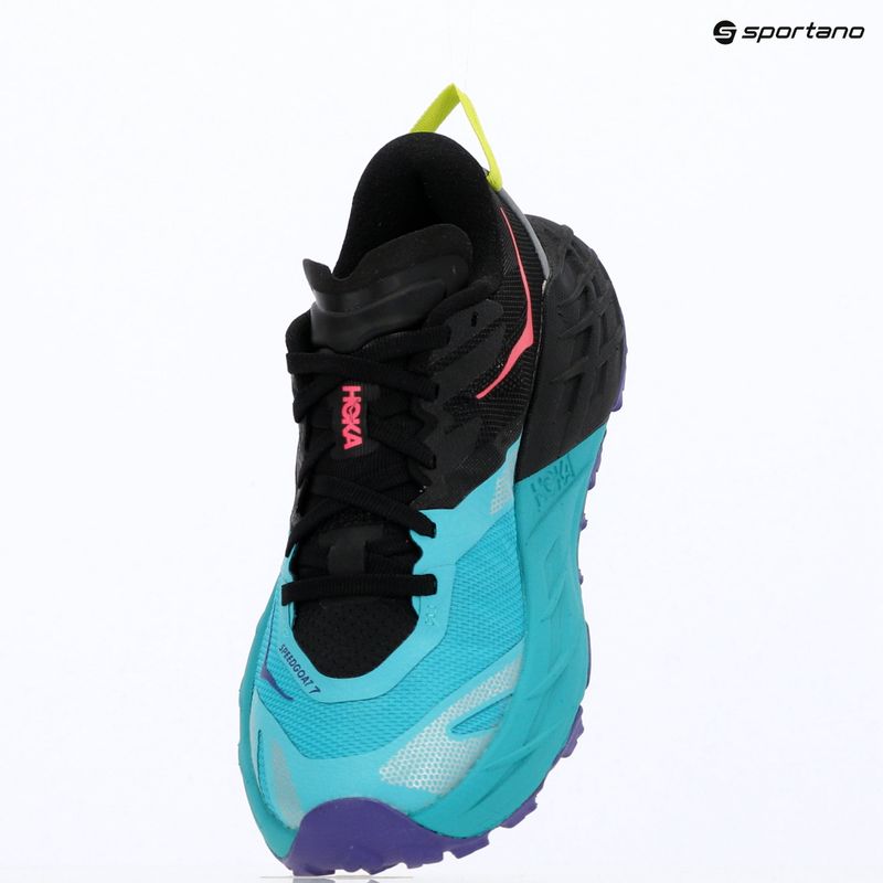 Women's running shoes HOKA Speedgoat 7 black/electric aqua 17