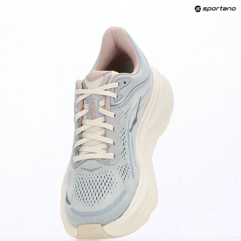 Women's running shoes HOKA Bondi 9 GLM alabaster/mineral blue 15