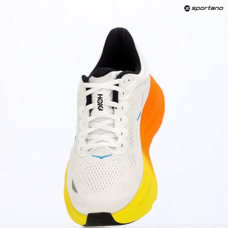 Men's running shoes HOKA Bondi 9 Wide white/neon tangerine 16