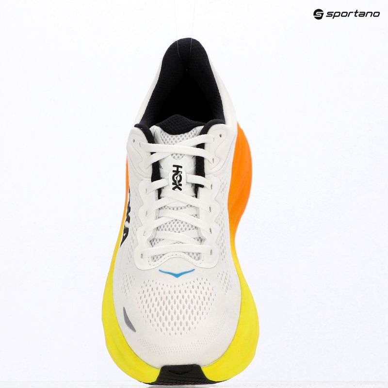 Men's running shoes HOKA Bondi 9 white/neon tangerine 16