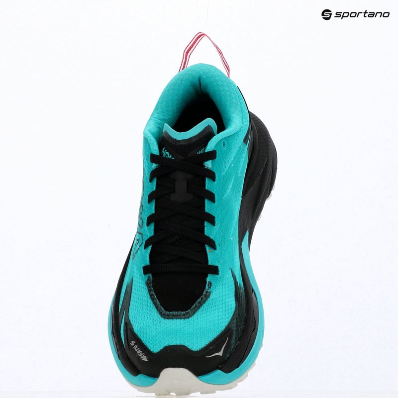 Women's running shoes HOKA Mafate 5 black/electric aqua 17