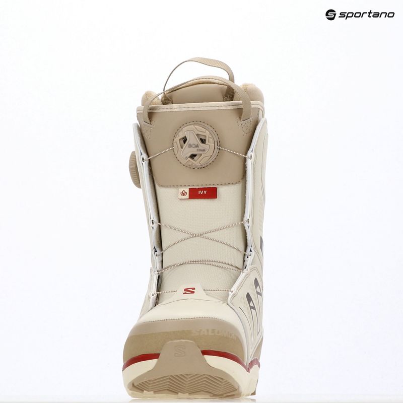 Women's snowboard boots Salomon Ivy Boa SJ Boa W almond milk/white pepper/haute red 6