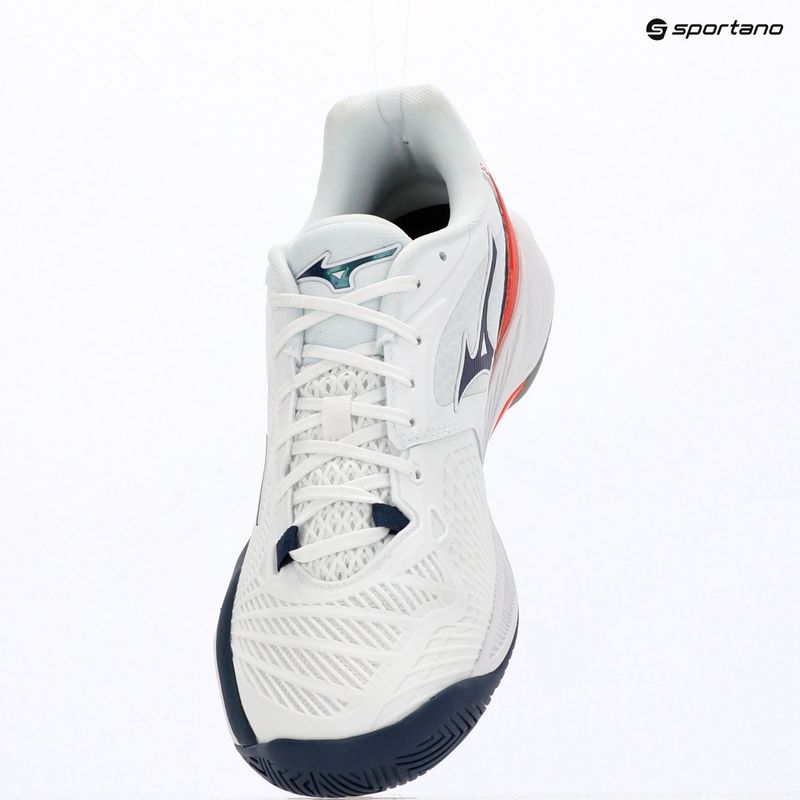Men's tennis shoes Mizuno Neo Ace AC white/insignia blue/orange 12