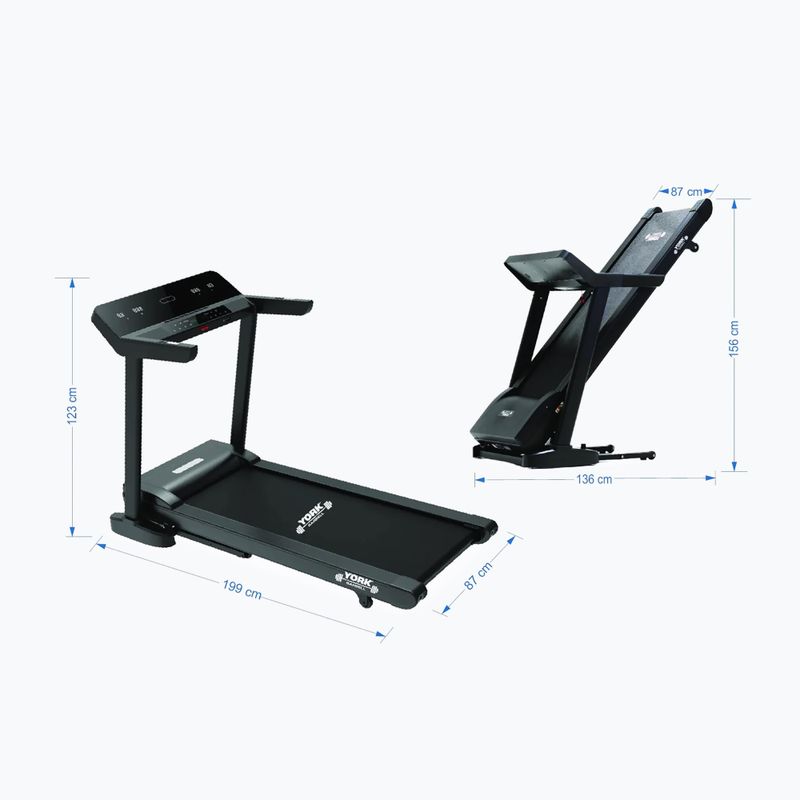 York Fitness HT9 black electric treadmill 16