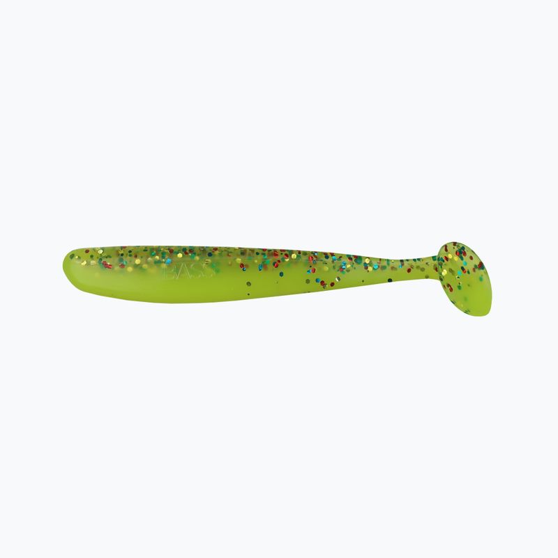 Relax Bass 3 Laminated rubber lure 4 pcs chartreuse-multi glitter silk BAS3