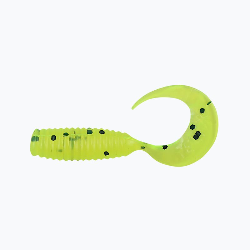 Relax Twister rubber lure VR1 Standard 8 pcs chartreuse black glitter VR1-TS