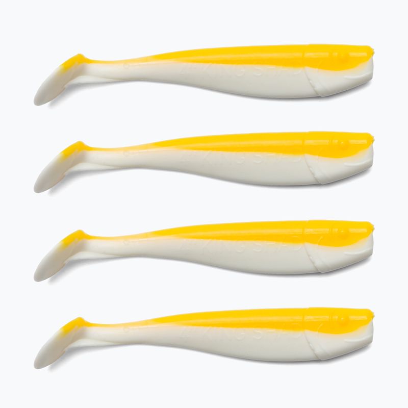 Relax Kingshad 4 Laminated rubber lure 4 pcs white-yellow KS4