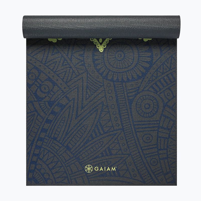 Yoga mat Gaiam Premium Sundial Layers 6 mm black/navy/yellow 2