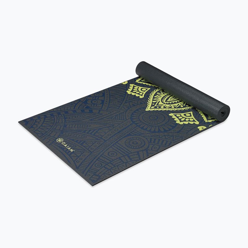 Yoga mat Gaiam Premium Sundial Layers 6 mm black/navy/yellow 3