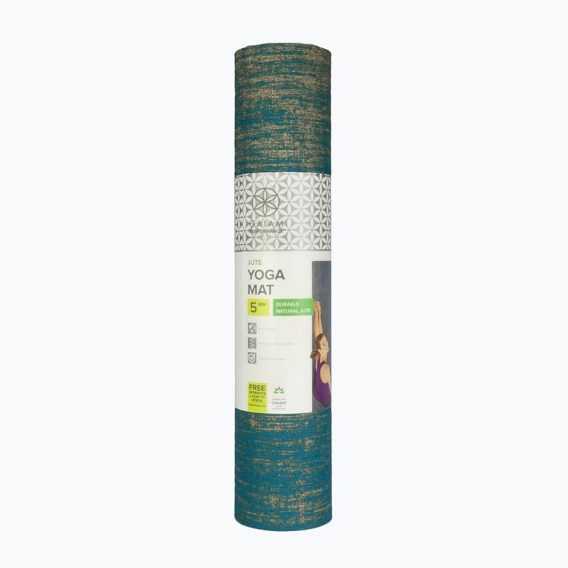 Yoga mat Gaiam Jute 6 mm blue 6