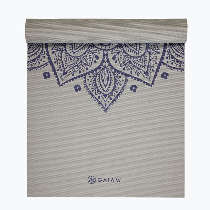 Yoga mat Gaiam Sustained Yoga grey sundial flower 2