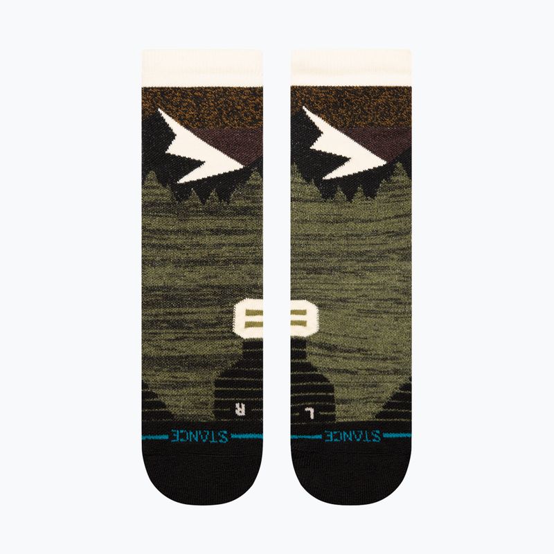 Stance Mid Wool Crew olive running socks 2