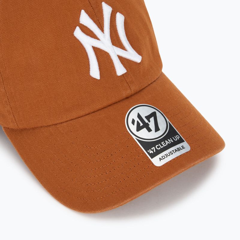 47 Brand MLB New York Yankees CLEAN UP burnt orange baseball cap 3