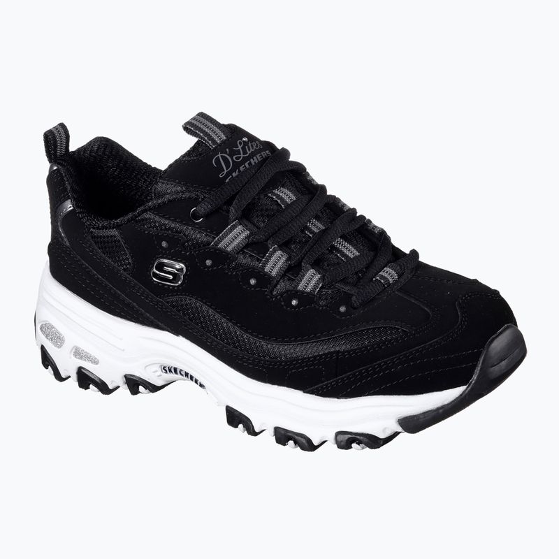 SKECHERS women's D'Lites Biggest Fan black/white shoes 8