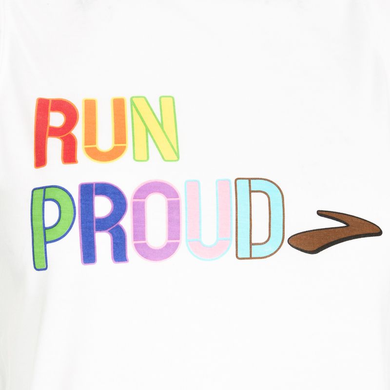 Women's Brooks Distance Graphic Tank white/rainbow/brow running shirt 3