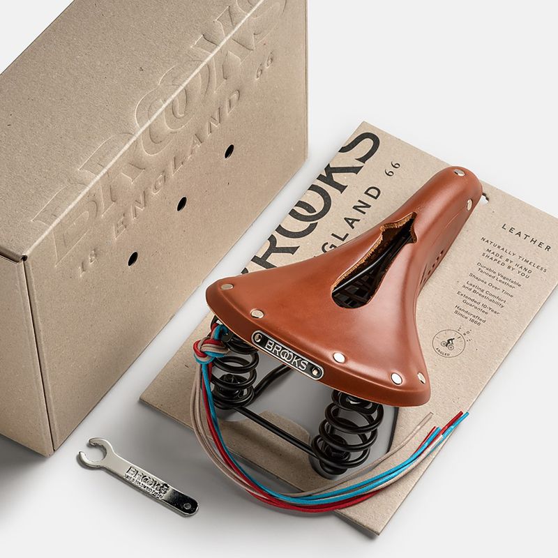 Brooks England Flyer Carved honey bicycle saddle 8