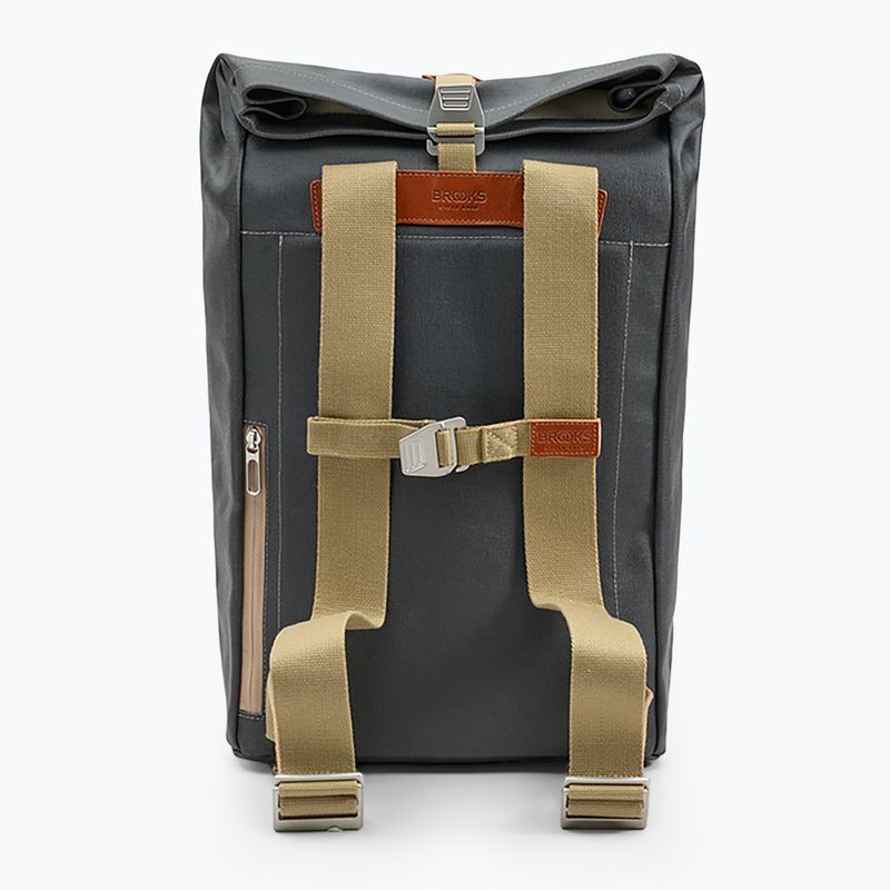 Brooks England Pickwick Cotton Canvas 26 l grey/honey urban backpack 3