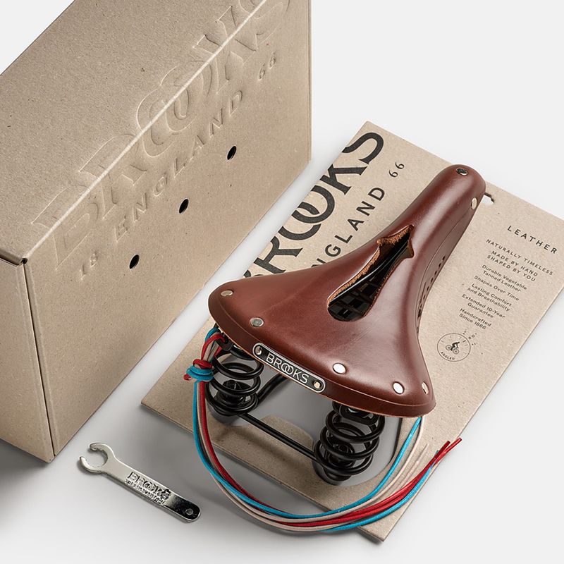 Brooks England Flyer Carved brown bicycle saddle 8