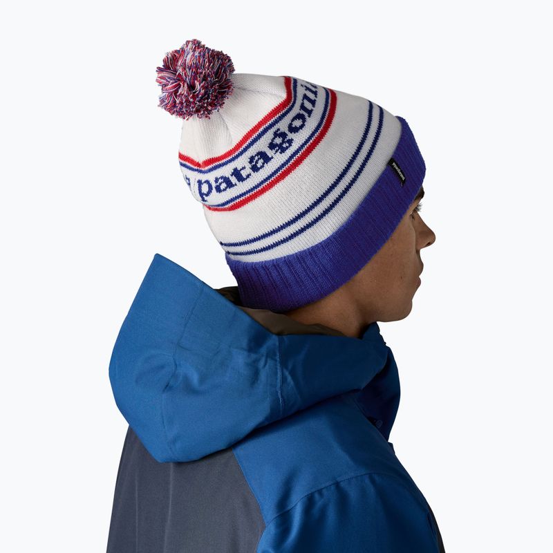 Patagonia Powder Town winter beanie park stripe / viking blue 11