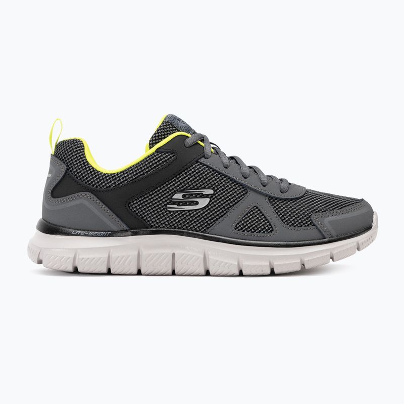SKECHERS Track Bucolo men's shoes charcoal/white/lime 2