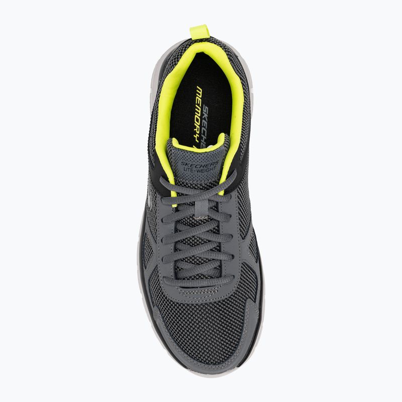 SKECHERS Track Bucolo men's shoes charcoal/white/lime 5